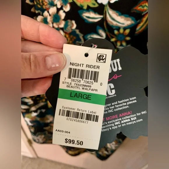 🆕NWT Anna Sui Loves I.N.C. Petite Floral Print Sheath Dress Size Large - Picture 12 of 15